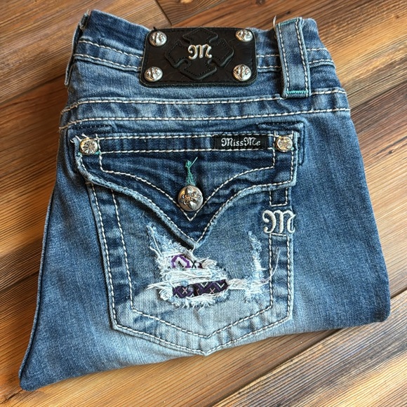 MISS ME Signature Cropped Distressed Jean Women Size 28 - Picture 12 of 12